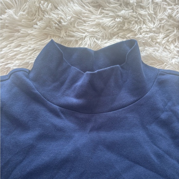 Croft & Barrow Navy Classic Mock Neck Long Sleeve Top XXL Cotton - Picture 4 of 9